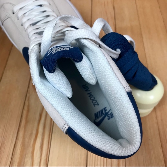 Nike SB Zoom Blazer Mid White Blue Skate Shoes - Picture 4 of 5